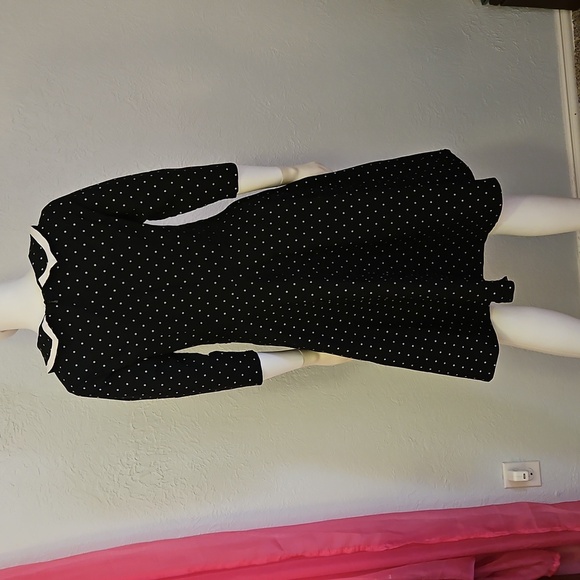 Gown Town Black Retro 1950s Rockabilly Polka Dot Dress - Picture 6 of 9